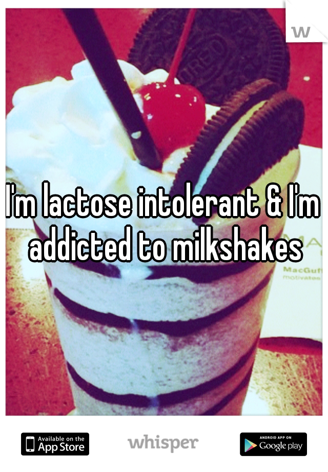 I'm lactose intolerant & I'm addicted to milkshakes