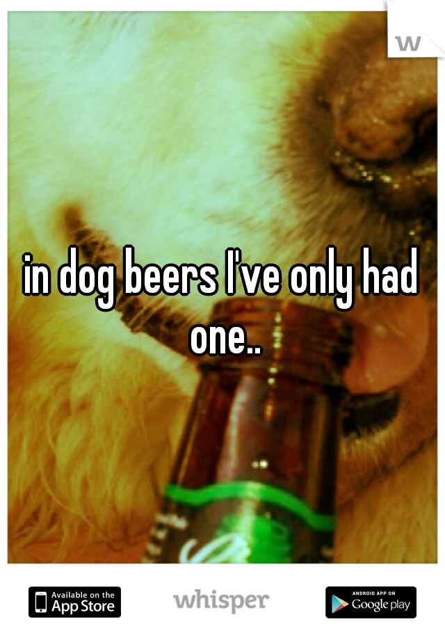 in dog beers I've only had one..