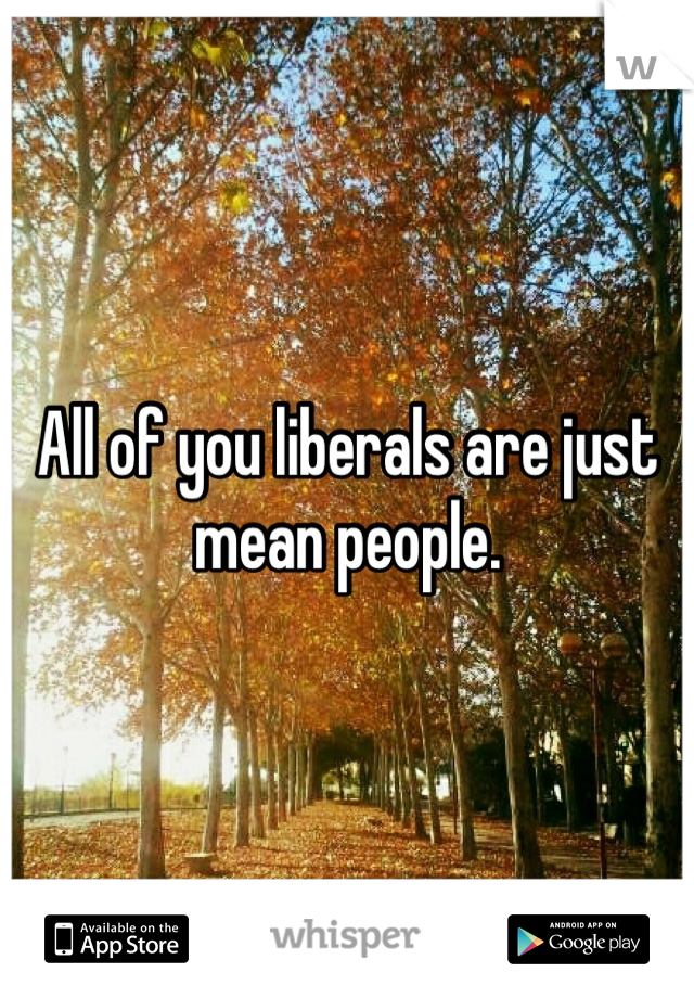 All of you liberals are just mean people.
