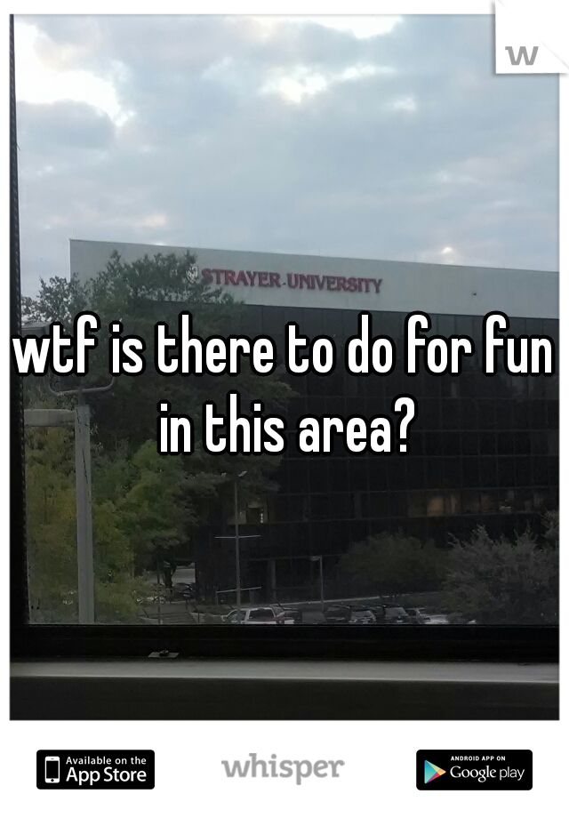 wtf is there to do for fun in this area?