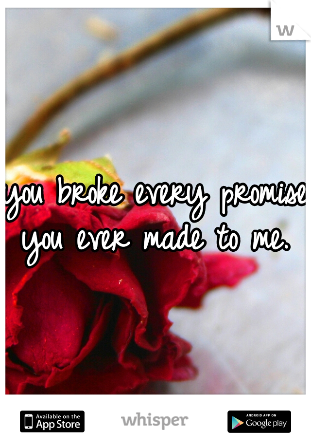 you broke every promise you ever made to me. 