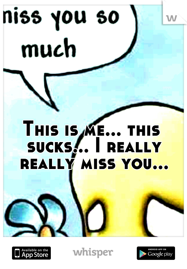 This is me... this sucks... I really really miss you...