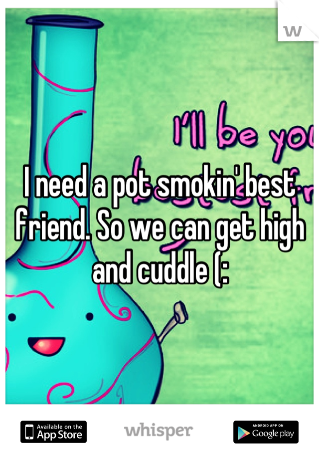 I need a pot smokin' best friend. So we can get high and cuddle (: