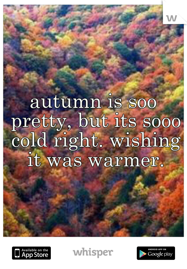 autumn is soo pretty, but its sooo cold right. wishing it was warmer.