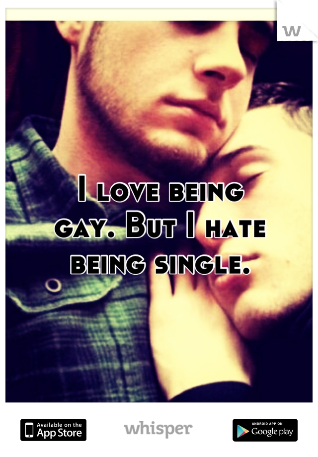 I love being
gay. But I hate
being single.