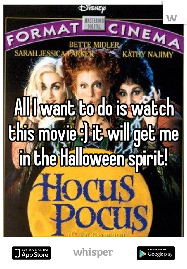 All I want to do is watch this movie :) it will get me in the Halloween spirit!