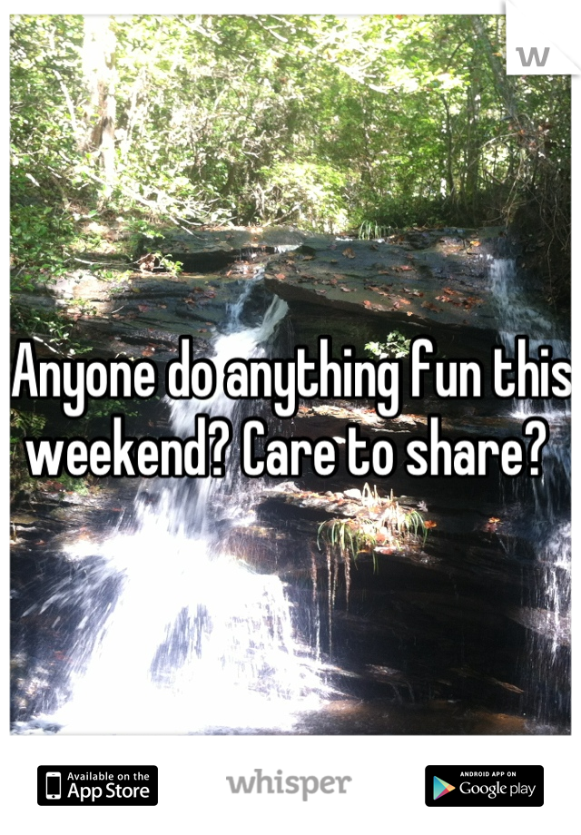 Anyone do anything fun this weekend? Care to share? 