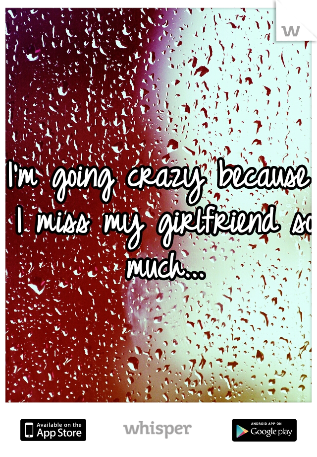 I'm going crazy because I miss my girlfriend so much...