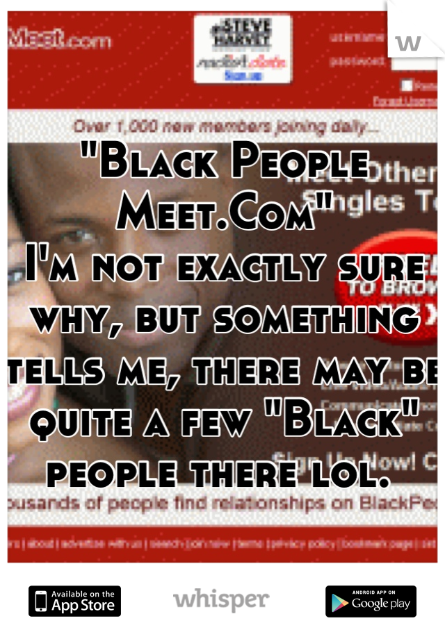 "Black People Meet.Com"
I'm not exactly sure why, but something tells me, there may be quite a few "Black" people there lol. 