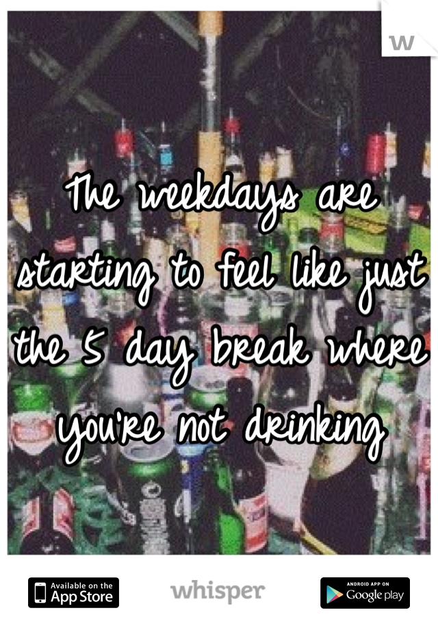 The weekdays are starting to feel like just the 5 day break where you're not drinking