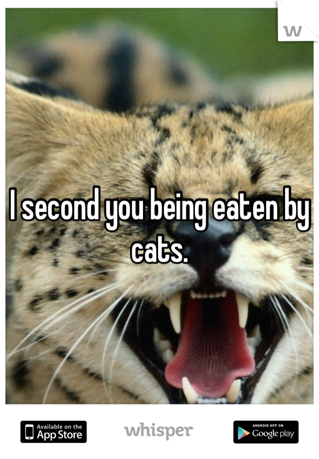I second you being eaten by cats. 