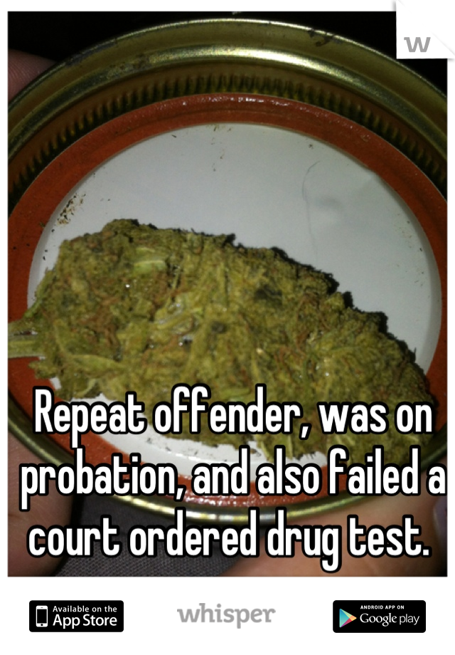 Repeat offender, was on probation, and also failed a court ordered drug test. 