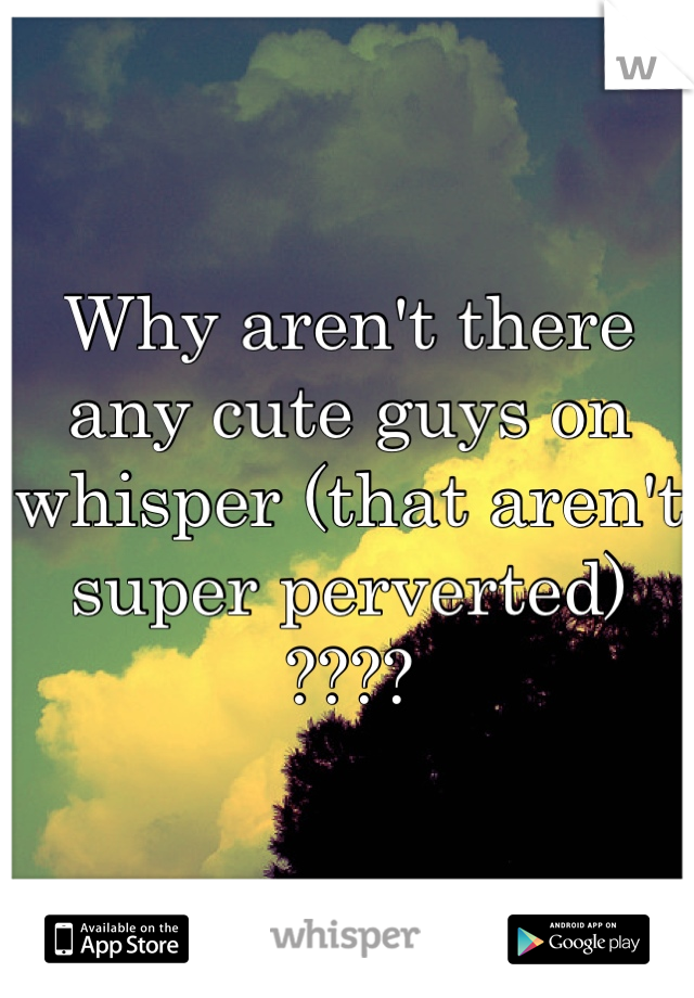 Why aren't there any cute guys on whisper (that aren't super perverted) ????