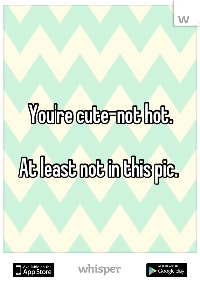 You're cute-not hot.

At least not in this pic. 