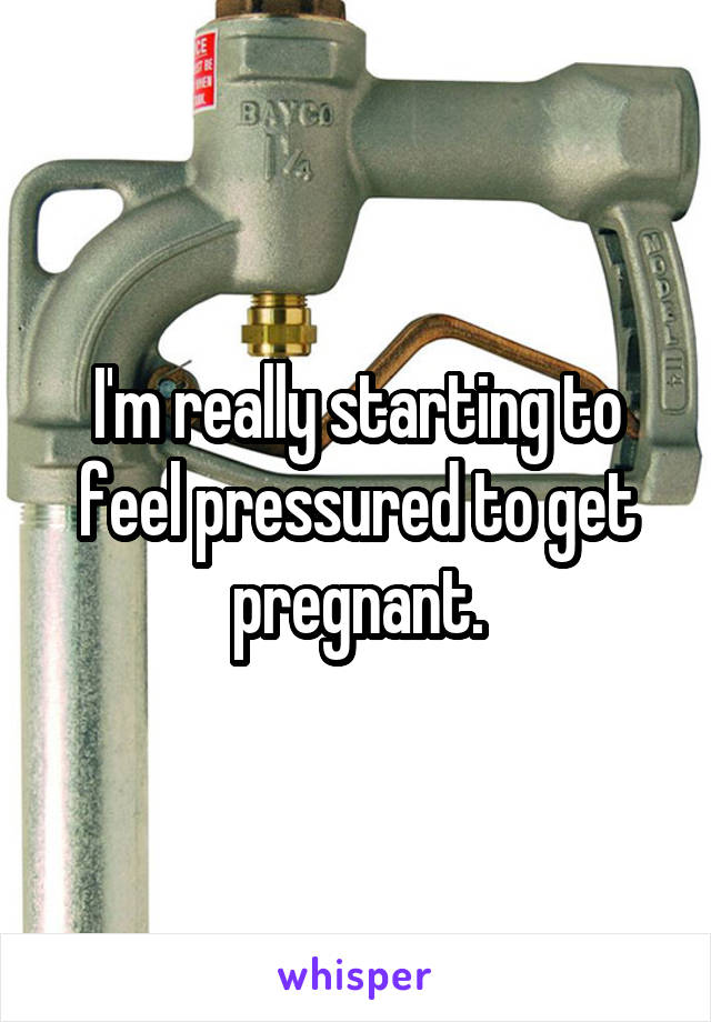 I'm really starting to feel pressured to get pregnant.