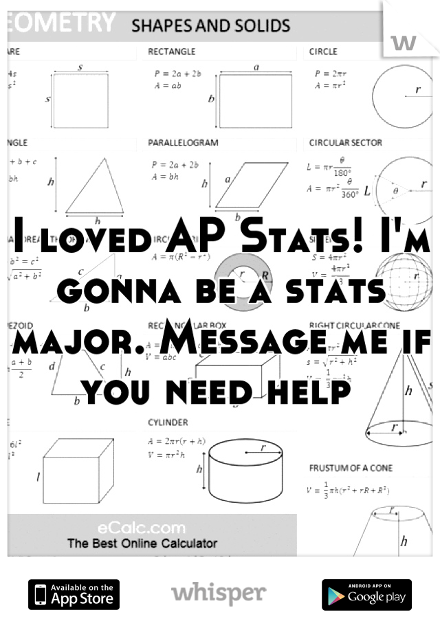 I loved AP Stats! I'm gonna be a stats major. Message me if you need help 