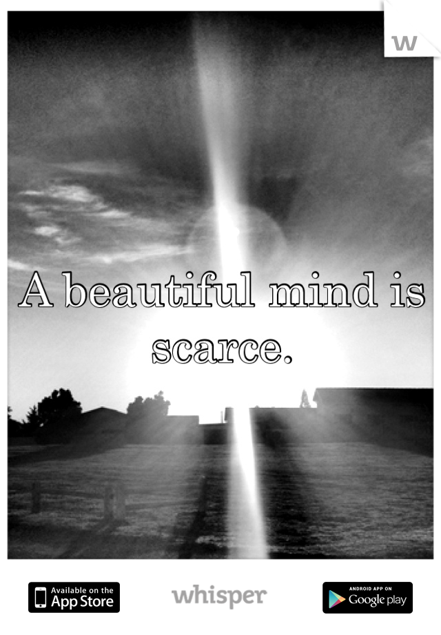 A beautiful mind is scarce.