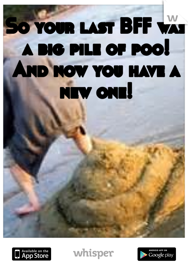 So your last BFF was a big pile of poo! And now you have a new one! 