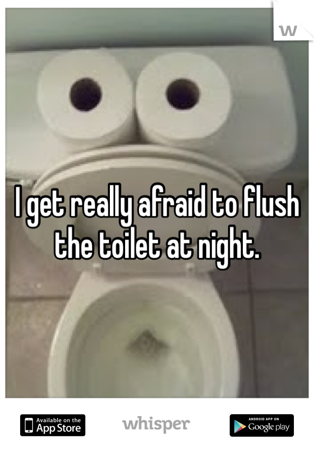 I get really afraid to flush the toilet at night. 