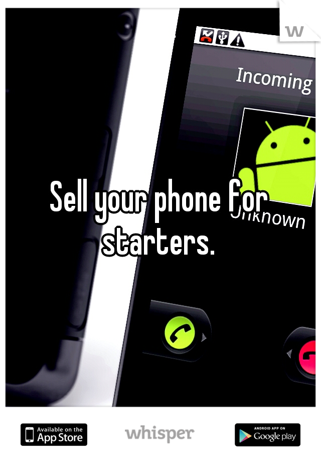 Sell your phone for starters. 