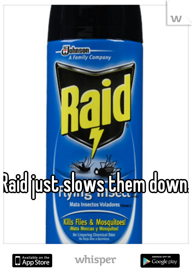 Raid just slows them down. 