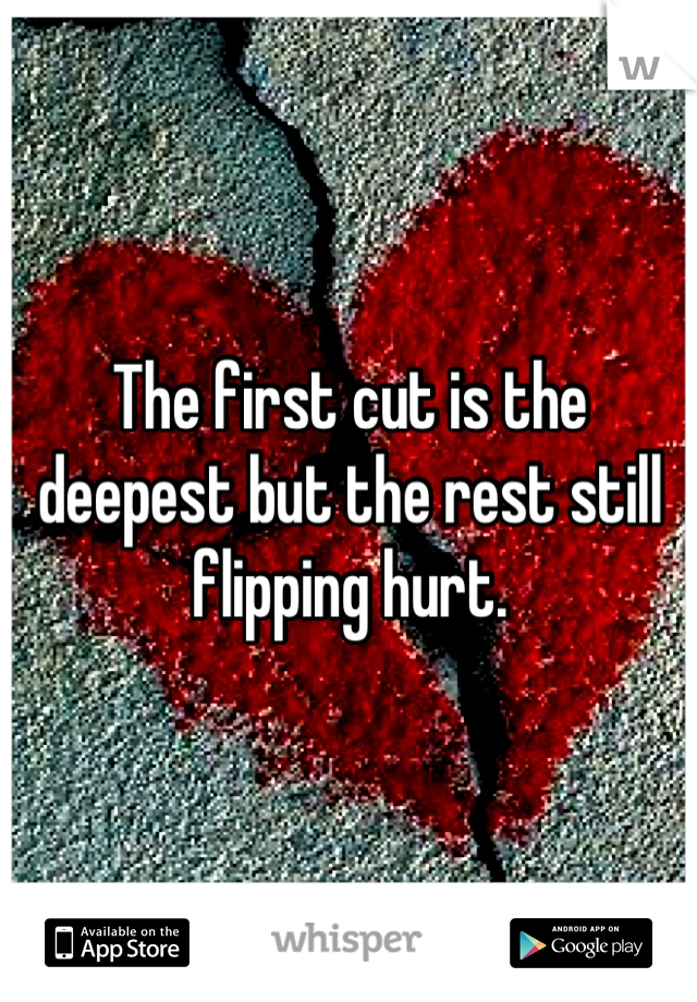 The first cut is the deepest but the rest still flipping hurt.