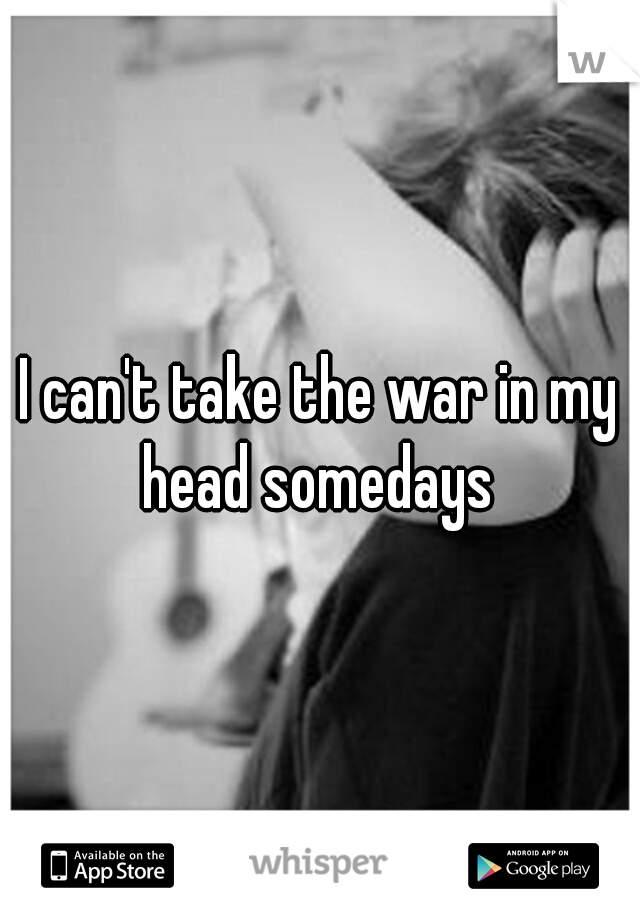 I can't take the war in my head somedays 