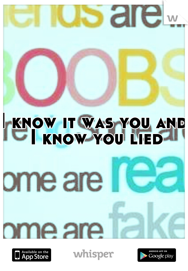 I know it was you and I know you lied
