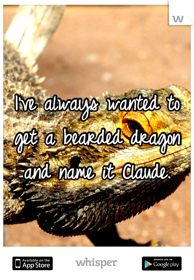 I've always wanted to get a bearded dragon and name it Claude.