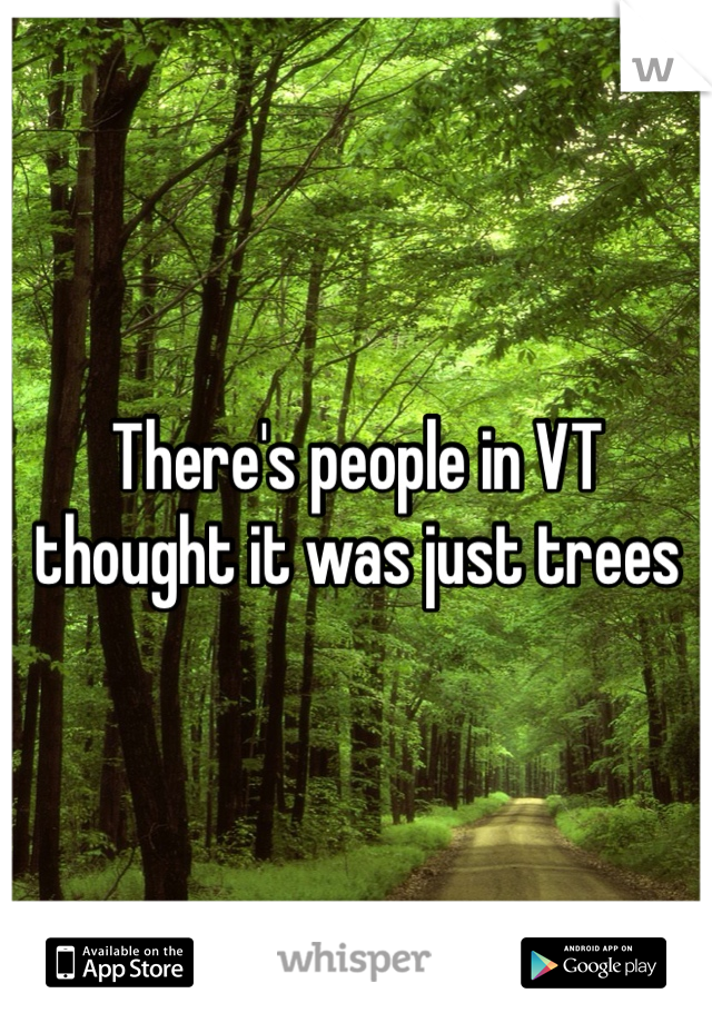 There's people in VT thought it was just trees 