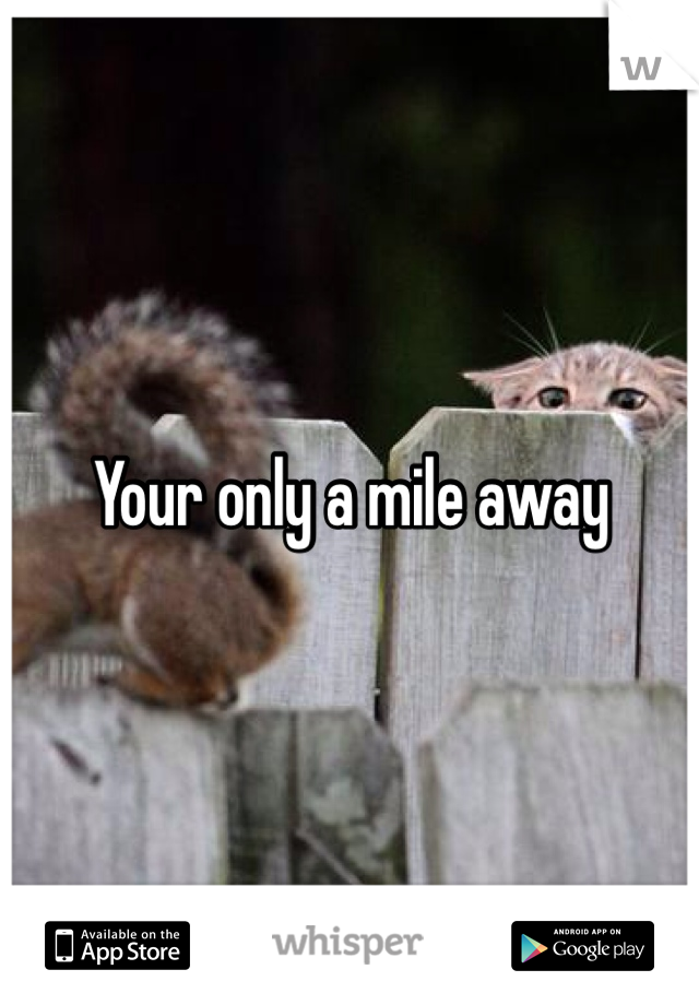 Your only a mile away