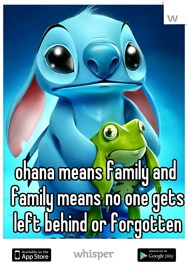 ohana means family and family means no one gets left behind or forgotten ♡♥♡♥ 