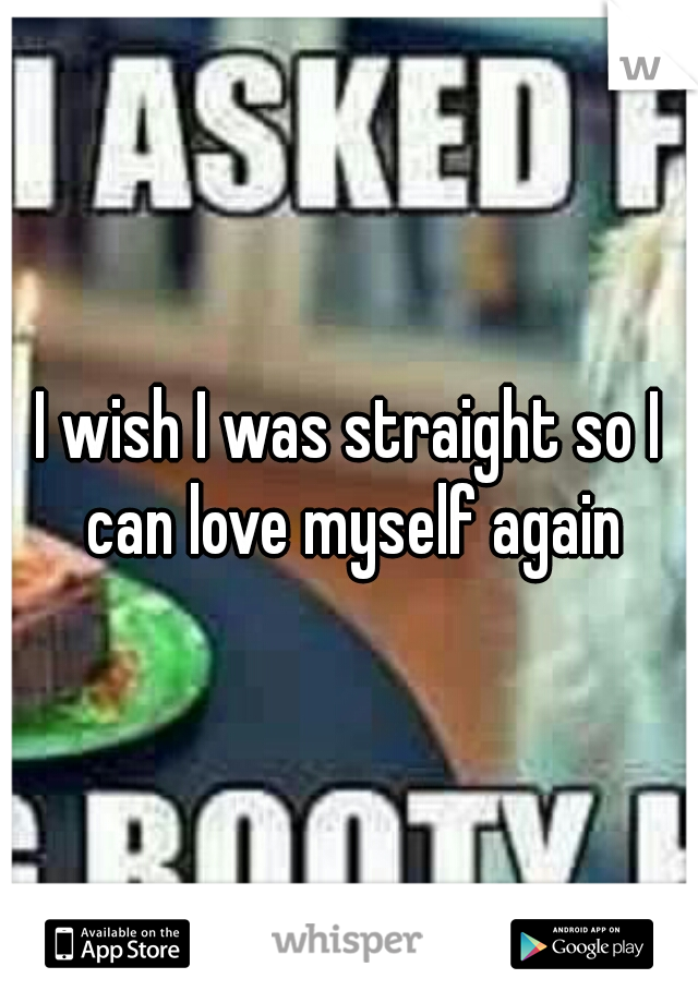 I wish I was straight so I can love myself again
