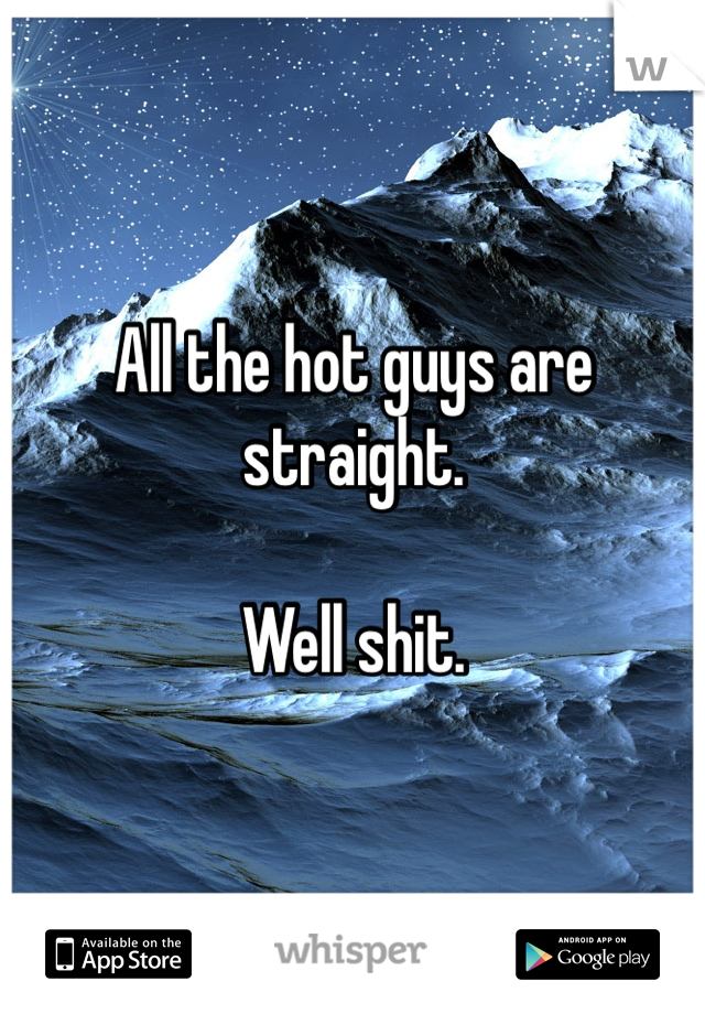 All the hot guys are straight. 

Well shit. 