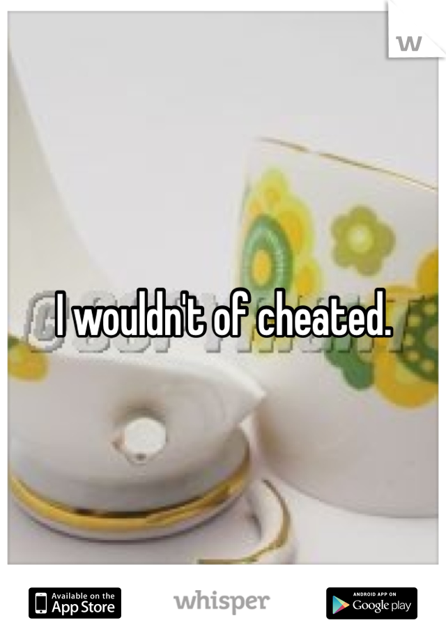 I wouldn't of cheated. 