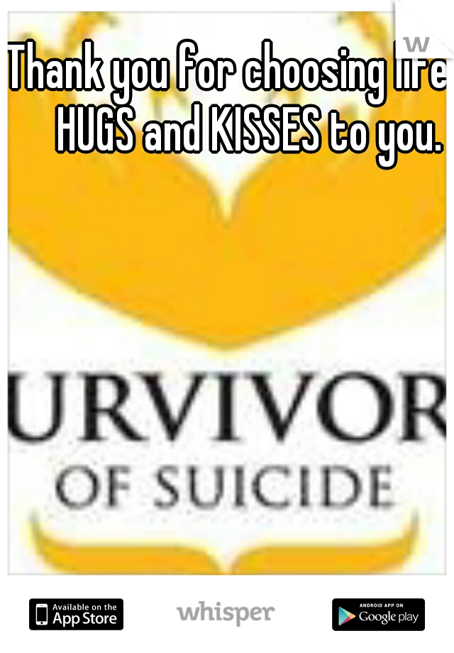 Thank you for choosing life.    HUGS and KISSES to you.