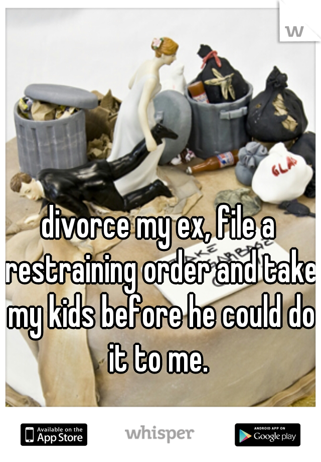 divorce my ex, file a restraining order and take my kids before he could do it to me. 