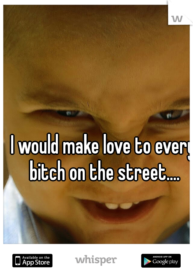 I would make love to every bitch on the street....