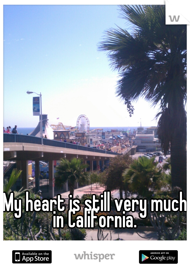 My heart is still very much in California. 