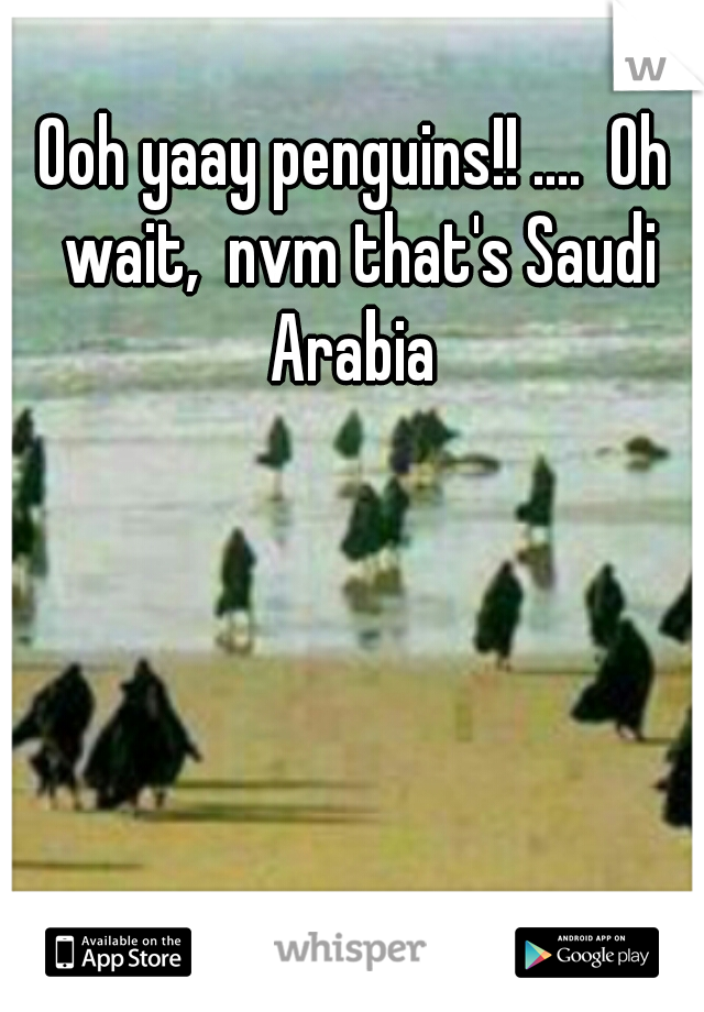 Ooh yaay penguins!! ....  Oh wait,  nvm that's Saudi Arabia 