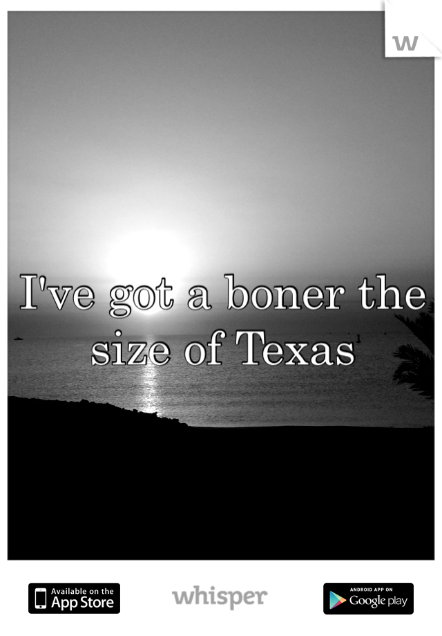 I've got a boner the size of Texas 