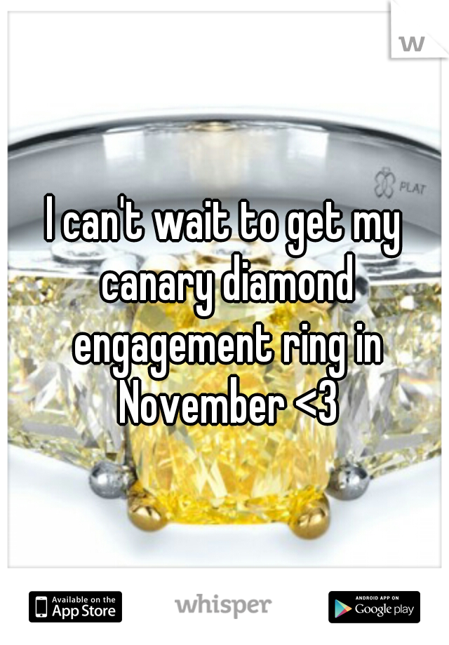 I can't wait to get my canary diamond engagement ring in November <3