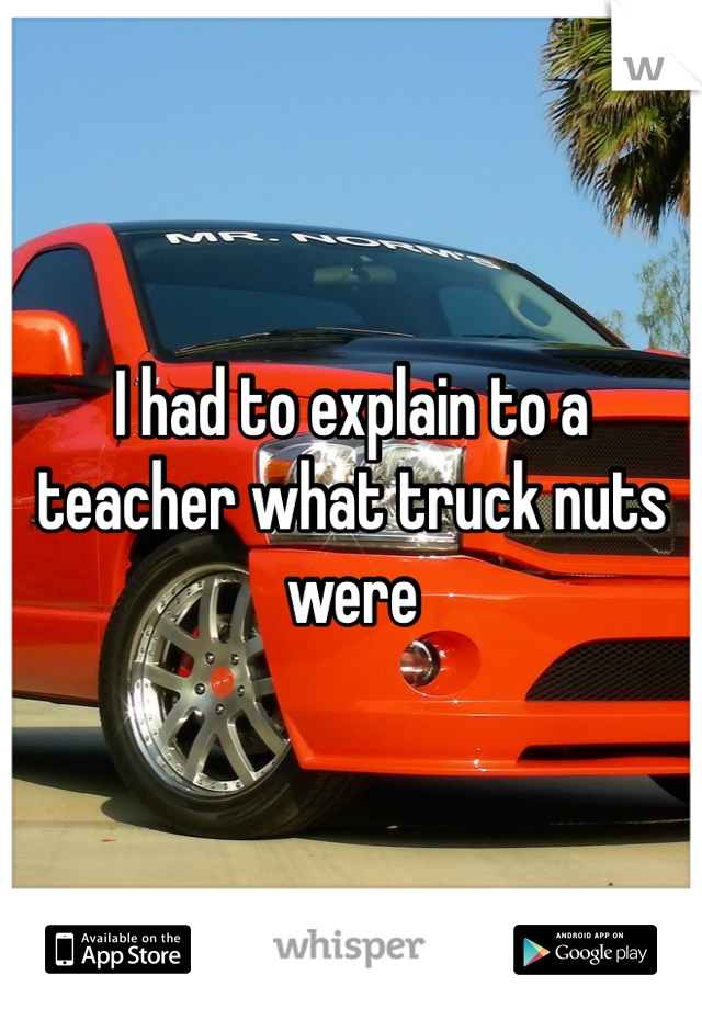 I had to explain to a teacher what truck nuts were