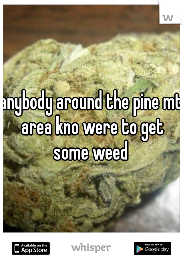 anybody around the pine mt area kno were to get some weed 