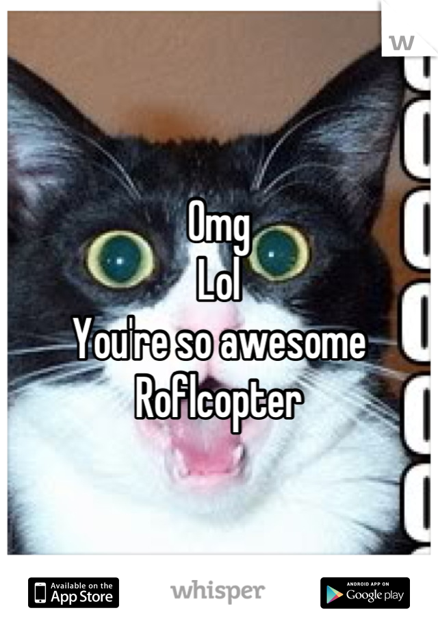 Omg 
Lol
You're so awesome
Roflcopter