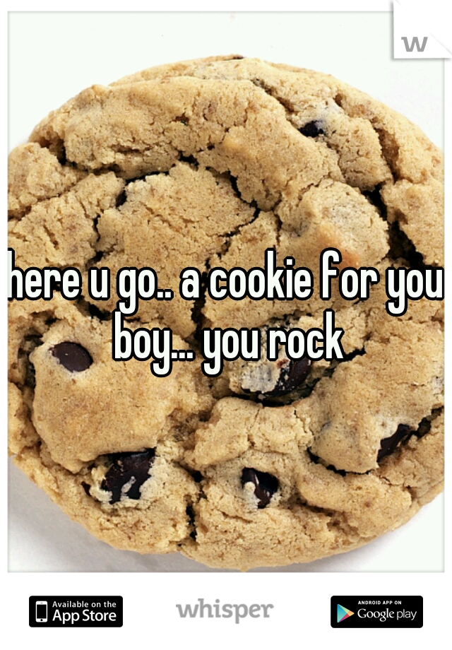 here u go.. a cookie for you boy... you rock