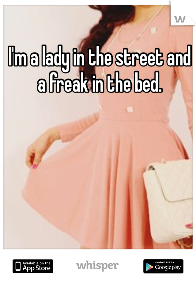 I'm a lady in the street and a freak in the bed.