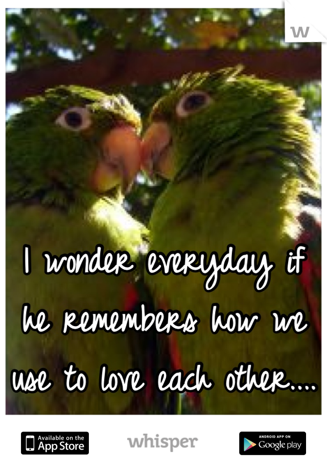 


I wonder everyday if 
he remembers how we use to love each other....