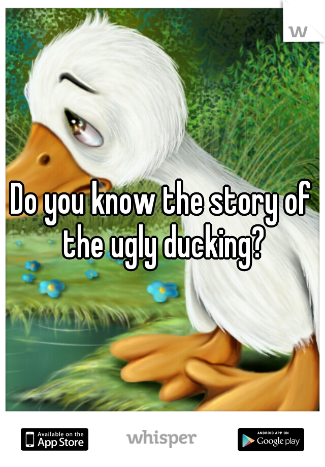 Do you know the story of the ugly ducking?