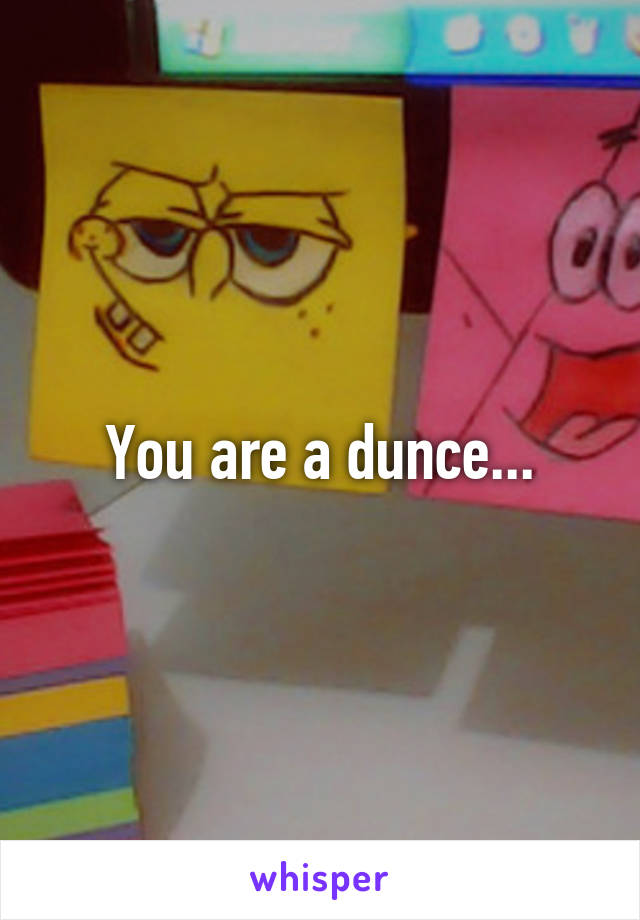 You are a dunce...